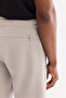 Men's Light Gray Elastic Waist Lace-Up Side Zipper Pocket Interlock Knitted Regular Fit Shorts A61Y3633 - 7