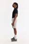 Men's Light Gray Elastic Waist Lace-Up Side Zipper Pocket Interlock Knitted Regular Fit Shorts A61Y3633 - 2
