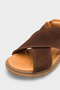 Elvira Cross-Strapped Velcro Leather Women's Sandals - 2
