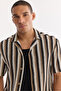 Men's Brown Apaj Collar Breathable Soft Touch Short Sleeve Comfort Fit Shirt A61Y2074 - 3
