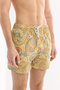 Men's Yellow Quick-Drying Printed Relaxed Fit Swim Shorts with Bag A61Y3817 - 5