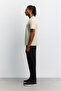 Men's Beige Crew Neck Cotton Easy-Iron Regular Fit T-Shirt A62Y1022 - 3