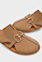 Vivyanne Genuine Leather Flat Heeled Women's Sabo Slippers - 4