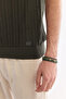 Men's Khaki Polo Collar Buttoned Soft Touch Regular Fit Knitwear T-Shirt A61Y5020 - 7