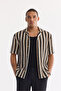 Men's Brown Apaj Collar Breathable Soft Touch Short Sleeve Comfort Fit Shirt A61Y2074 - 2