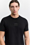 Men's Black Crew Neck Cotton Easy-Iron Regular Fit T-Shirt A62Y1022 - 2