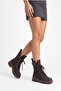 Buckle-Fastened, Non-Slip, Thick-Soled, Zippered Women's Boots, Light Brown - 3