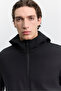 Men's Black Water Repellent Ribbed Detailed Slim Lightweight Comfort Fit Coat A62Y6065 - 2