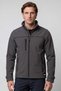 Unisex Gray Full Zip Fleece Softshell Jacket Regular Pockets Polo Collar Wind Resistant