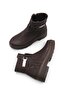 Women's Buckle-Strapped Thick Sole Zippered Chelsea Boots Brown - 3