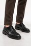 Men's Black Genuine Leather High-Top Classic Shoes with Inner and Outer Genuine Leather