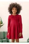 Girl's Plain Red Dress - 2