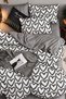 Elastic Sheet Duvet Cover Set Single Love Heart Gray
