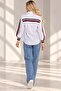 Women's Plus Size Shirt with Sleeve Stripes - 6