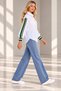 Women's Plus Size Shirt with Sleeve Stripes - 5
