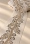 Flower and Leaf Motif Beaded Embroidered Tulle Ribbon (1Mt)