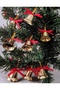 Christmas Tree Ornament Red 9-Piece Bell Ornament 3 cm Gold Color Pine Tree Ornament Drawstring Bell