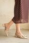 Women's Trom Bowtie Detail Short Heeled Shoes - Tan-Patent Leather - 3