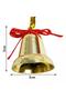 Christmas Tree Ornament Red 9-Piece Bell Ornament 3 cm Gold Color Pine Tree Ornament Drawstring Bell - 5
