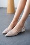 Women's Petra Low Heeled Stone Shoes - Flat-White - 3