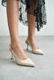 Women's Ovis Pointed Heeled Shoes - Tan-Patent Leather - 4