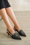 Women's Pope Short Heeled Shoes - Black-Leather