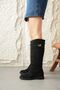 Women's Nantes Flat Bottom Buckle Boots - Black Suede