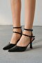 Women's Reyes Pointed Heeled Shoes - Black-Patent Leather