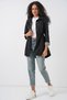 10322 Gathered Waist Trench Coat - Black - 2