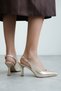 Women's Ovis Pointed Heeled Shoes - Gold-Y.Patterned