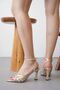 Women's Focus Heeled Shoes - Gold - 3