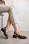 Women's Maste Pearl Short Heeled Shoes - Brown-Suede - 2