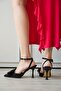 Women's Keita Stiletto Heel U Bow Shoes - Black Suede - 3