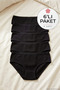 Ribana Biyeli Women's Bato High Waist Panties Black 100% Cotton Pack of 6