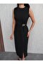 Sleeveless Pleated Buckle Detailed Dress - 3
