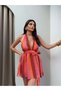 Halter Neck Side Tie Chiffon Dress - 4