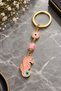Pink Seahorse Metal Keychain, Lucky Keychain, Metal Evil Eye Keychain Bag Accessory