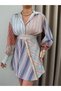 Asymmetrical Buttoned Mini Shirt Dress - 3