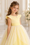 Girl's Yellow Polka Dot Tulle Fluffy Special Design Evening Dress - 2