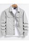 Men's Jean Denim Standard Fit Pocketed Buttoned Jeans Jacket - 7