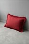 Burgundy Floor, Burgundy Tasseled 30X50Cm 1 Piece Rectangular Throw Pillow Cover - 2