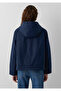 Hooded Navy Blue Jacket Loose Fit / Relaxed Fit 1110877-86623 - 4