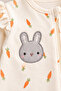 Baby Girl Animal Patterned Zippered 3-Piece Jumpsuit Set Newborn One Size with Booties 100% Cotton - 6