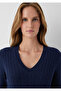 V-Neck Navy Blue Knitwear Slim Fit 1710911-70492 - 7