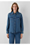 Angela Classic Denim Indigo Blue Jean Shirt Fitted / Bodycon Fit 1210819-A3846 - 4