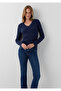 V-Neck Navy Blue Knitwear Slim Fit 1710911-70492