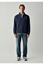 Half-Zip Navy Blue Sweatshirt 0S20126-70497 - 3