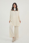 Women's Half Turtleneck Ribbed Detailed Basic 2-Piece Knitwear Hijab Set 8611 - 6