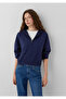 Hooded Navy Blue Cardigan Loose Fit / Relaxed Fit 1710934-70492 - 3