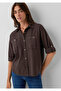 Button Detailed Brown Shirt Loose Fit / Relaxed Fit 1211383-70240